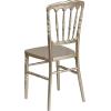 Flash Furniture 2 Pack HERCULES Series White Resin Stacking Napoleon Chair(Gold)