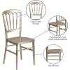 Flash Furniture 2 Pack HERCULES Series White Resin Stacking Napoleon Chair(Gold)