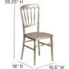 Flash Furniture 2 Pack HERCULES Series White Resin Stacking Napoleon Chair(Gold)