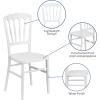 Flash Furniture 2 Pack HERCULES Series White Resin Stacking Napoleon Chair(White)
