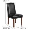Flash Furniture 2 Pk. HERCULES Hampton Hill Series Black LeatherSoft Parsons Chair with Silver Accent Nail Trim(Black Leathersoft)