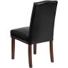 Flash Furniture 2 Pk. HERCULES Hampton Hill Series Black LeatherSoft Parsons Chair with Silver Accent Nail Trim(Black Leathersoft)