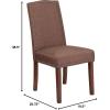 Flash Furniture 2 Pk. HERCULES Hampton Hill Series Brown Fabric Parsons Chair with Silver Accent Nail Trim