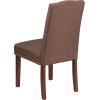 Flash Furniture 2 Pk. HERCULES Hampton Hill Series Brown Fabric Parsons Chair with Silver Accent Nail Trim