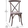 Flash Furniture 2-Pack Advantage Commercial X-Back Chairs with Solid Elm Wood One Piece Frame in Medium Natural with White Grain(Dark Driftwood)