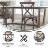 Flash Furniture 2-Pack Advantage Commercial X-Back Chairs with Solid Elm Wood One Piece Frame in Medium Natural with White Grain(Dark Driftwood)
