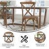Flash Furniture 2-Pack Advantage Commercial X-Back Chairs with Solid Elm Wood One Piece Frame in Medium Natural with White Grain(Dark Natural)