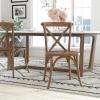 Flash Furniture 2-Pack Advantage Commercial X-Back Chairs with Solid Elm Wood One Piece Frame in Medium Natural with White Grain(Dark Natural)