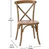 Flash Furniture 2-Pack Advantage Commercial X-Back Chairs with Solid Elm Wood One Piece Frame in Medium Natural with White Grain(Dark Natural)