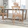 Flash Furniture 2-Pack Advantage Commercial X-Back Chairs with Solid Elm Wood One Piece Frame in Medium Natural with White Grain(Driftwood)