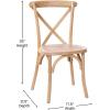 Flash Furniture 2-Pack Advantage Commercial X-Back Chairs with Solid Elm Wood One Piece Frame in Medium Natural with White Grain(Driftwood)