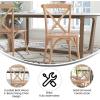 Flash Furniture 2-Pack Advantage Commercial X-Back Chairs with Solid Elm Wood One Piece Frame in Medium Natural with White Grain(Driftwood)