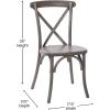 Flash Furniture 2-Pack Advantage Commercial X-Back Chairs with Solid Elm Wood One Piece Frame in Medium Natural with White Grain(Grey)