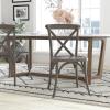 Flash Furniture 2-Pack Advantage Commercial X-Back Chairs with Solid Elm Wood One Piece Frame in Medium Natural with White Grain(Grey)