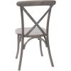 Flash Furniture 2-Pack Advantage Commercial X-Back Chairs with Solid Elm Wood One Piece Frame in Medium Natural with White Grain(Grey)