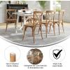 Flash Furniture 2-Pack Advantage Commercial X-Back Chairs with Solid Elm Wood One Piece Frame in Medium Natural with White Grain(Light Brown)
