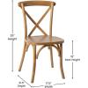 Flash Furniture 2-Pack Advantage Commercial X-Back Chairs with Solid Elm Wood One Piece Frame in Medium Natural with White Grain(Light Brown)