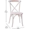 Flash Furniture 2-Pack Advantage Commercial X-Back Chairs with Solid Elm Wood One Piece Frame in Medium Natural with White Grain(Lime Wash)
