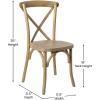 Flash Furniture 2-Pack Advantage Commercial X-Back Chairs with Solid Elm Wood One Piece Frame in Medium Natural with White Grain(Medium Natural White Grain)