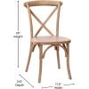 Flash Furniture 2-Pack Advantage Commercial X-Back Chairs with Solid Elm Wood One Piece Frame in Medium Natural with White Grain(Medium White Grain)