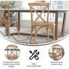 Flash Furniture 2-Pack Advantage Commercial X-Back Chairs with Solid Elm Wood One Piece Frame in Medium Natural with White Grain(Medium White Grain)