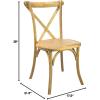 Flash Furniture 2-Pack Advantage Commercial X-Back Chairs with Solid Elm Wood One Piece Frame in Medium Natural with White Grain(Natural)