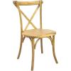 Flash Furniture 2-Pack Advantage Commercial X-Back Chairs with Solid Elm Wood One Piece Frame in Medium Natural with White Grain(Natural)