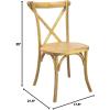 Flash Furniture 2-Pack Advantage Commercial X-Back Chairs with Solid Elm Wood One Piece Frame in Medium Natural with White Grain(Natural)