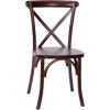 Flash Furniture 2-Pack Advantage Commercial X-Back Chairs with Solid Elm Wood One Piece Frame in Medium Natural with White Grain(Walnut)