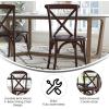 Flash Furniture 2-Pack Advantage Commercial X-Back Chairs with Solid Elm Wood One Piece Frame in Medium Natural with White Grain(Walnut)