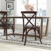 Flash Furniture 2-Pack Advantage Commercial X-Back Chairs with Solid Elm Wood One Piece Frame in Medium Natural with White Grain(Walnut)