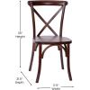 Flash Furniture 2-Pack Advantage Commercial X-Back Chairs with Solid Elm Wood One Piece Frame in Medium Natural with White Grain(Walnut)