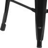 Flash Furniture 30″H Commercial Modern Metal Backless Barstool, Indoor/Outdoor Industrial Square Stacking Bar Stool for Patio Bars/Restaurants, Black(Black)