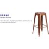 Flash Furniture 30″H Commercial Modern Metal Backless Barstool, Indoor/Outdoor Industrial Square Stacking Bar Stool for Patio Bars/Restaurants, Black(Copper)