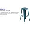 Flash Furniture 30″H Commercial Modern Metal Backless Barstool, Indoor/Outdoor Industrial Square Stacking Bar Stool for Patio Bars/Restaurants, Black(Distressed Kelly Blue-teal)
