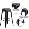 Flash Furniture 30″H Commercial Modern Metal Backless Barstool, Indoor/Outdoor Industrial Square Stacking Bar Stool for Patio Bars/Restaurants, Black(Distressed Black)