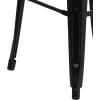 Flash Furniture 30″H Commercial Modern Metal Backless Barstool, Indoor/Outdoor Industrial Square Stacking Bar Stool for Patio Bars/Restaurants, Black(Distressed Black)