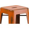 Flash Furniture 30″H Commercial Modern Metal Backless Barstool, Indoor/Outdoor Industrial Square Stacking Bar Stool for Patio Bars/Restaurants, Black(Distressed Orange)