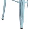 Flash Furniture 30″H Commercial Modern Metal Backless Barstool, Indoor/Outdoor Industrial Square Stacking Bar Stool for Patio Bars/Restaurants, Black(Distressed Green-blue)