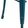 Flash Furniture 30″H Commercial Modern Metal Backless Barstool, Indoor/Outdoor Industrial Square Stacking Bar Stool for Patio Bars/Restaurants, Black(Distressed Antique Blue)