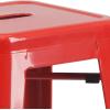 Flash Furniture 30″H Commercial Modern Metal Backless Barstool, Indoor/Outdoor Industrial Square Stacking Bar Stool for Patio Bars/Restaurants, Black(Red)