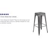 Flash Furniture 30″H Commercial Modern Metal Backless Barstool, Indoor/Outdoor Industrial Square Stacking Bar Stool for Patio Bars/Restaurants, Black(Silver Gray)