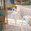 Flash Furniture 30″H Commercial Modern Metal Backless Barstool, Indoor/Outdoor Industrial Square Stacking Bar Stool for Patio Bars/Restaurants, Black(White)