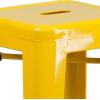 Flash Furniture 30″H Commercial Modern Metal Backless Barstool, Indoor/Outdoor Industrial Square Stacking Bar Stool for Patio Bars/Restaurants, Black(Yellow)