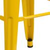 Flash Furniture 30″H Commercial Modern Metal Backless Barstool, Indoor/Outdoor Industrial Square Stacking Bar Stool for Patio Bars/Restaurants, Black(Yellow)