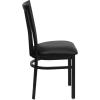 Flash Furniture 4 Pack HERCULES Series Black School House Back Metal Restaurant Chair – Black Vinyl Seat(Black)