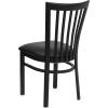 Flash Furniture 4 Pack HERCULES Series Black School House Back Metal Restaurant Chair – Black Vinyl Seat(Black)