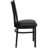 Flash Furniture 4 Pack HERCULES Series Black School House Back Metal Restaurant Chair – Black Vinyl Seat(Black Vinyl Seat/Black Metal Frame)
