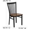 Flash Furniture 4 Pack HERCULES Series Black School House Back Metal Restaurant Chair – Black Vinyl Seat(Black/Cherry)