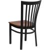 Flash Furniture 4 Pack HERCULES Series Black School House Back Metal Restaurant Chair – Black Vinyl Seat(Black/Cherry)
